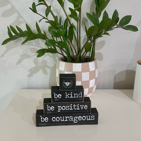 Inspirational “Be” Black Wooden Block Decor - Picture 1 of 5